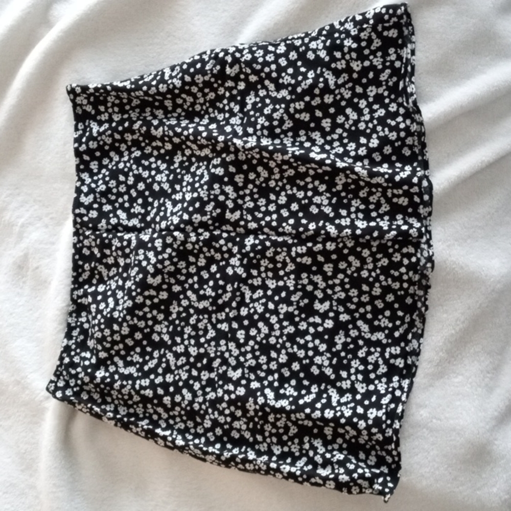 ASOS Petite Black and White Floral Mini Skirt